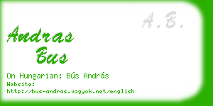 andras bus business card